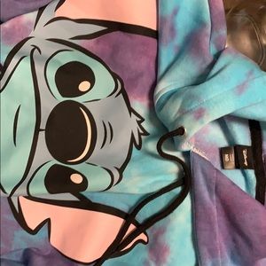 Stitch crop hoodie medium